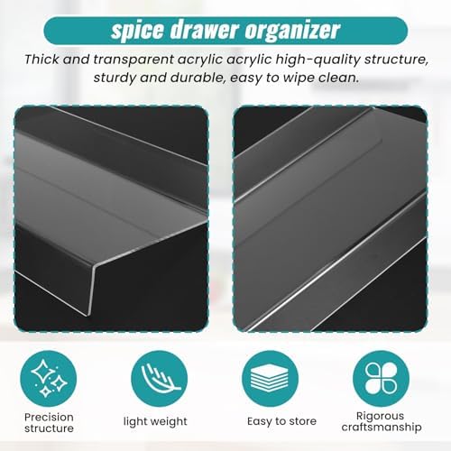 Clear Acrylic Spice Drawer Organizer,Seasoning Jars Drawers