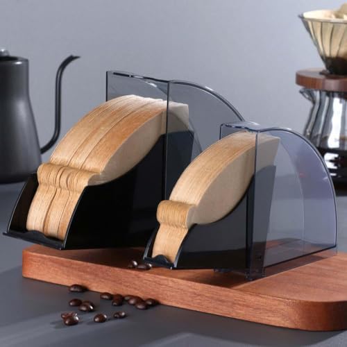 Coffee Filter Holder Storage Paper Dispenser Fan Shape Cover