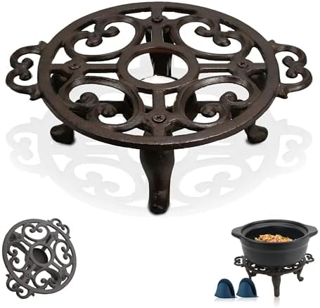 Cast Iron Teapot Warmer, Tea Pot Warmer with Tealight Holder, Portable