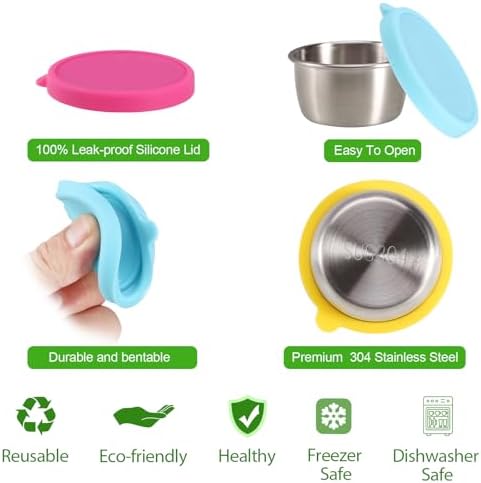 Ecurfu 6x1.6 oz Salad Dressing Containers To Go with Lids