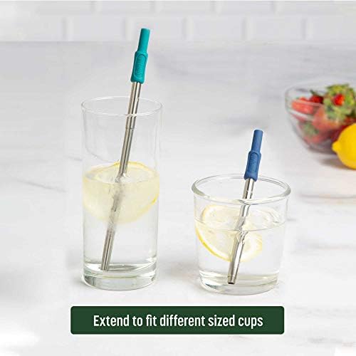 Goodful Stainless Steel Collapsible Telescoping Straws With Silicone