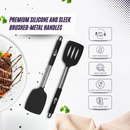 Silicone Spatula Set (2-Piece) – High Heat-Resistant, Non-Slip Grip