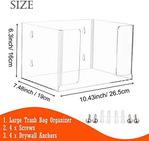 Extra Large Trash Bag Dispenser Roll Holder, Wall Mount Acrylic