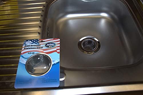 Kitchen Sink Strainer - Stainless Steel, Large Wide Rim 4.5", Anti