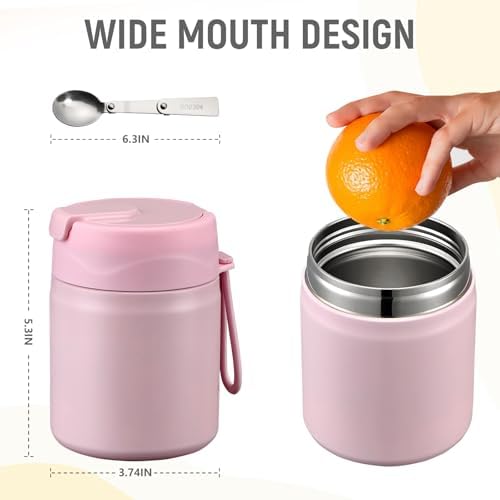 Pawtong 17oz Soup Thermo for Hot Food Kids Insulated Vacuum Food Jar