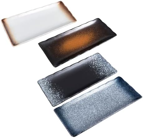 Sushi Plates, Ceramic Rectangular Platters Serving Trays Set, Sushi