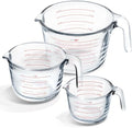 Eatex Glass Measuring Cups Set of 3 - Liquid Measuring Cups, Glass