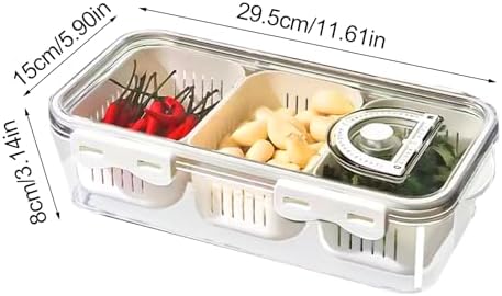 Food Organizer for Pantry Divided Transparent Keeper Container With