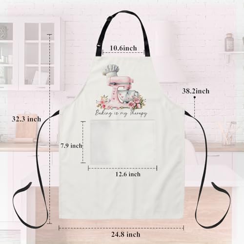 Pink Mixer Kitchen Cooking Grilling Aprons for Women with Pockets Cute