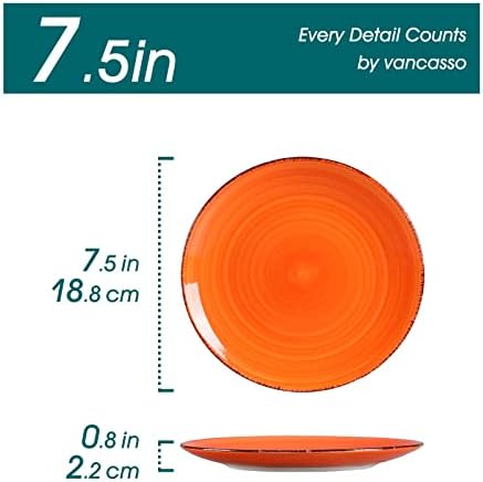 vancasso Bonita Muticolor Salad Plate Set of 6, 7.5 Inch Ceramic