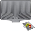 Silicone Dish Drying Mat with Raised Drainage Edges,Non-Slip and