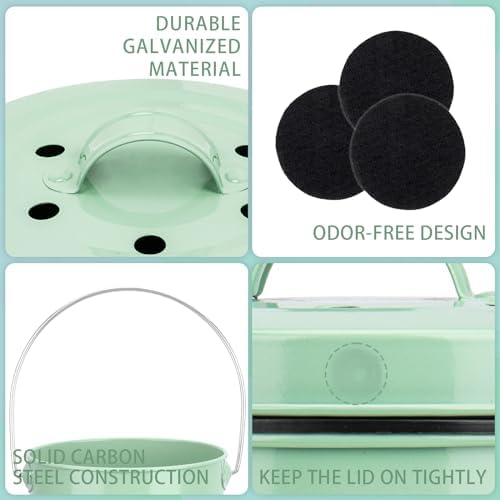 MUMTOP 1.3 Gal Metal Kitchen Countertop Compost Bin