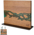FINDKING Magnetic Knife Block, Acacia Wood, 12 × 10 Inches