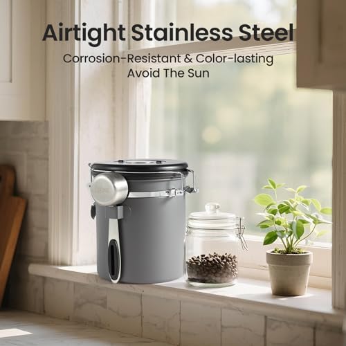 Veken Coffee Canister, Airtight Stainless Steel Food Storage