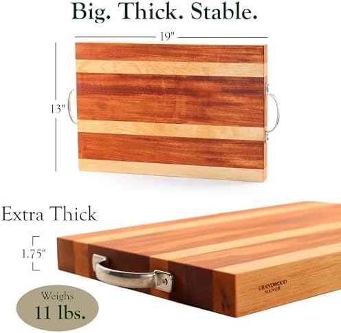 Mahogany & Maple Large Cutting Board, 19 x 13 x 1.75