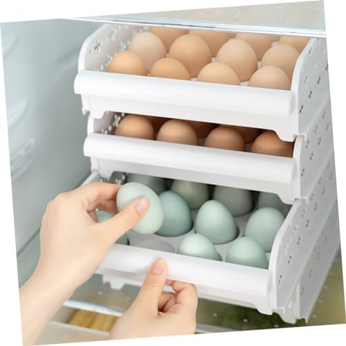 2pcs Drawer Type Plastic Egg Box for Fridge Storage Organizer