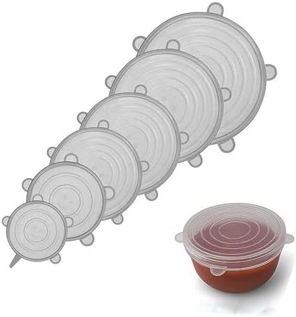 Silicone Stretch Lids, 6 Pack, Airtight Bowl Covers