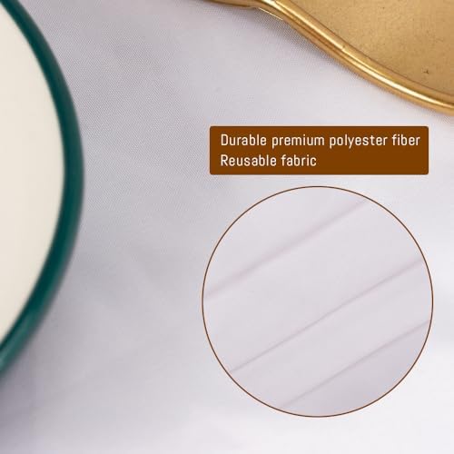 10 Pack White Round Tablecloths, 120 Inch Stain Resistant and Wrinkle