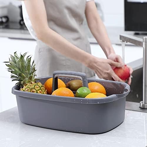 JiatuA Large Cleaning Supplies Caddy, Dark Gray