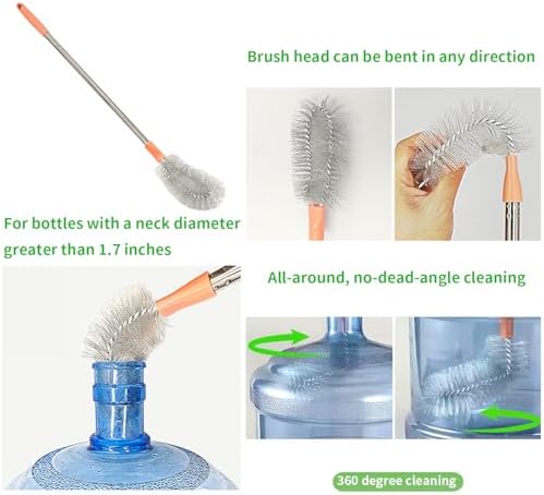 2-Pack Bucket Brush, Bottle Brush for Cleaning Extra Long Bottles