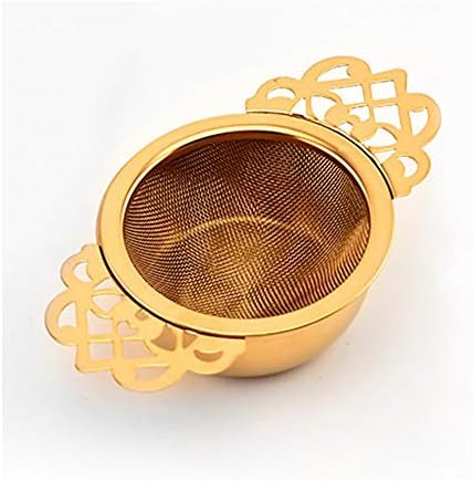 3 Pieces Gold Empress Tea Strainers with Drip Bowls, Mesh Tea Infuser