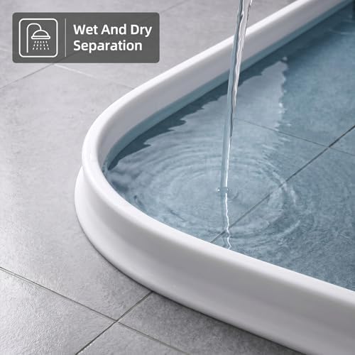 4" High Shower Threshold Water Dam 67 Inch Foldable Shower Splash