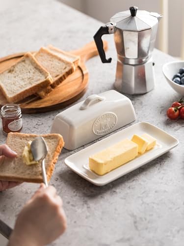 Cow Butter Dish, Ceramic Butter Dish with Lid for Countertop