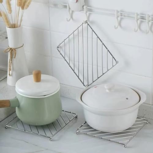 3 Pcs Stainless Steel Trivets Heat Resistant Insulated Hot Pads Table