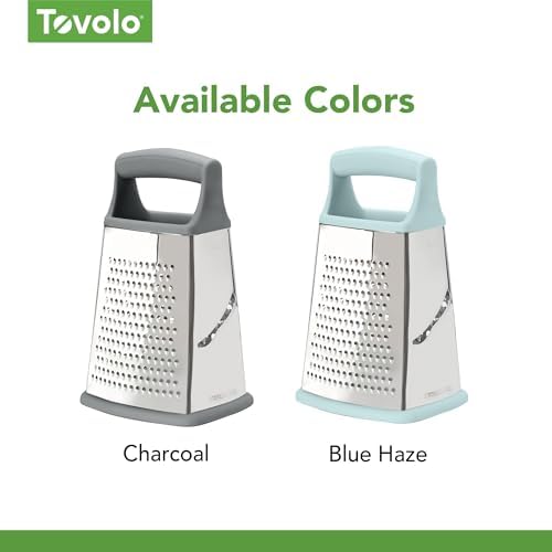 Tovolo Box Grater 4 Sided Large Stainless Steel Cheese Grater for