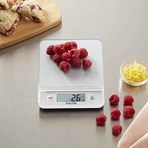Taylor Glass Top Food Scale with Touch Controls, 11 lb Capacity, Sleek
