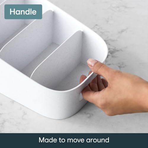 YouCopia ShelfBin Packet Organizer, 4-Tier Stairstep Raised Divided