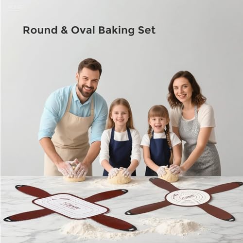 Silicone Bread Sling Set, 4 Handles, Round and Oval