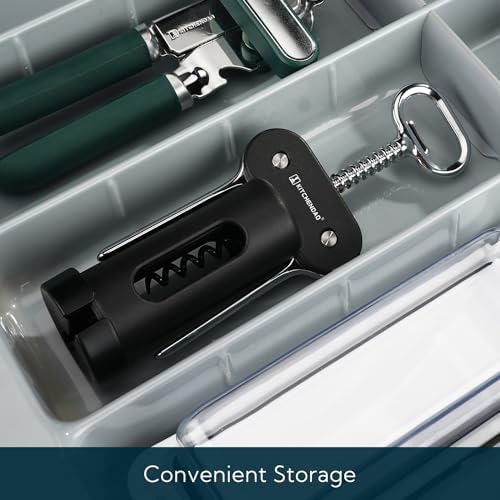 KITCHENDAO 3 in 1 Wing Corkscrew Wine Bottle Opener with Foil Cutter