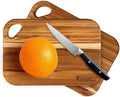 2 Pack Small Teak Wood Cutting Board for Kitchen 8.6" x 6" Mini Wooden