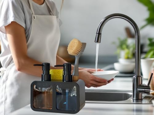 Esby 4-in-1 Dish Soap Dispenser, Black