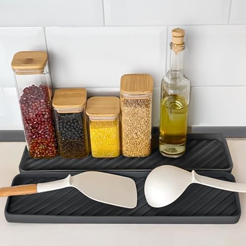 Kitchen Sink Silicone Organizer Tray, L, Dark Gray