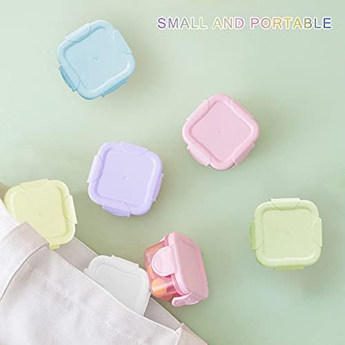 LELE LIFE 6Pcs Mini Food Storage Containers, Leakproof Lids, Condiment