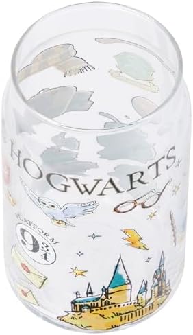 Silver Buffalo Harry Potter Gryffindor Hedwig, Glass Tumbler, 16oz