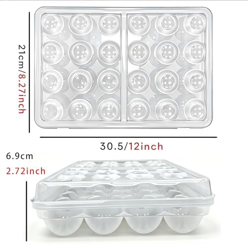 24-Grid Egg Holder, Clear Refrigerator Container