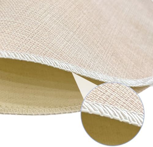 Beige Placemats Set of 4, 15 Inch Round for Kitchen & Dining Room