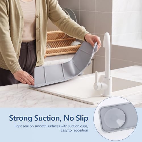 Silicone Water Splash Guard 20” 28" for Sink Front Edge & Behind