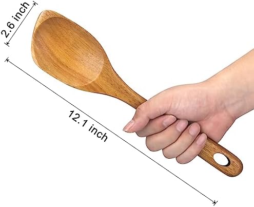 Wooden Spoons for Cooking Spatula Non Toxic Acacia Wood Kitchen