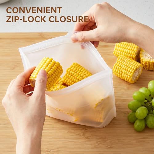 12 Pack Reusable Silicone Bags - 100% Food Grade, Small, Medium, Large