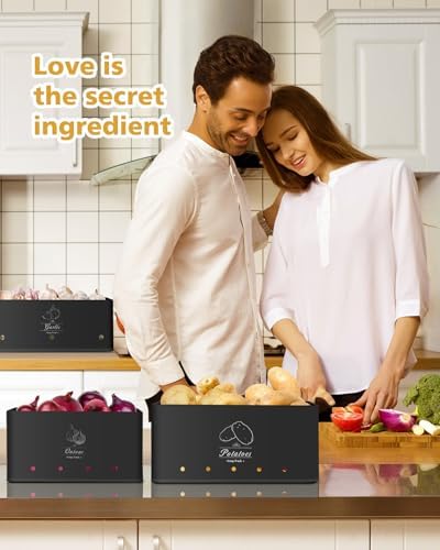 Kitchen Vegetable Storage Set of 3, Sturdy and Durable Storage Basket