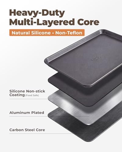 Bake Choice 2 Pack 18x13In Half Sheet Pans With 100Pcs Parchment