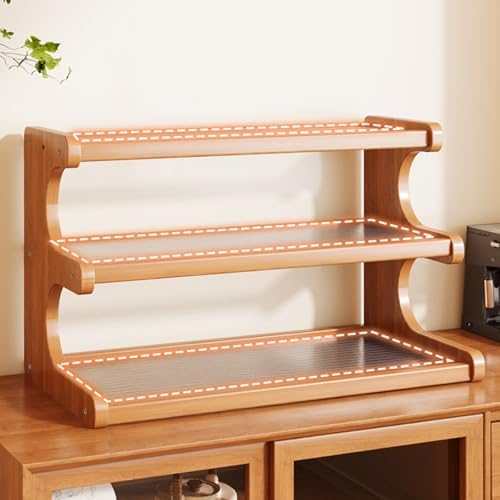 3-Tier Wooden Mug Holder Countertop, Coffee Cup Holder Mug Display