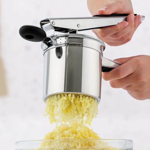 Zulay Kitchen Large 15oz Potato Ricer, Heavy Duty Stainless Steel