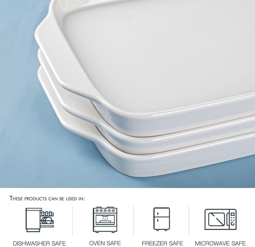 Dizada Large Serving Platter with Handles 16"x9" - White Porcelain