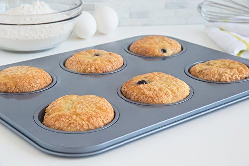 Fox Run Large Muffin Top Pan, 6 Cup Nonstick Muffin Top Baking Tin