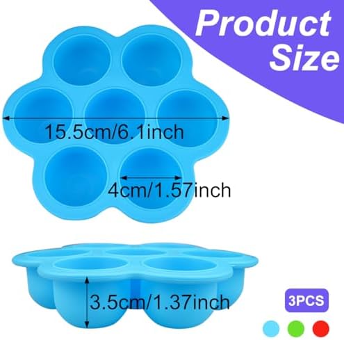 3 Pack Silicone Egg Bite Mold for Air Fryer Silicone Molds
